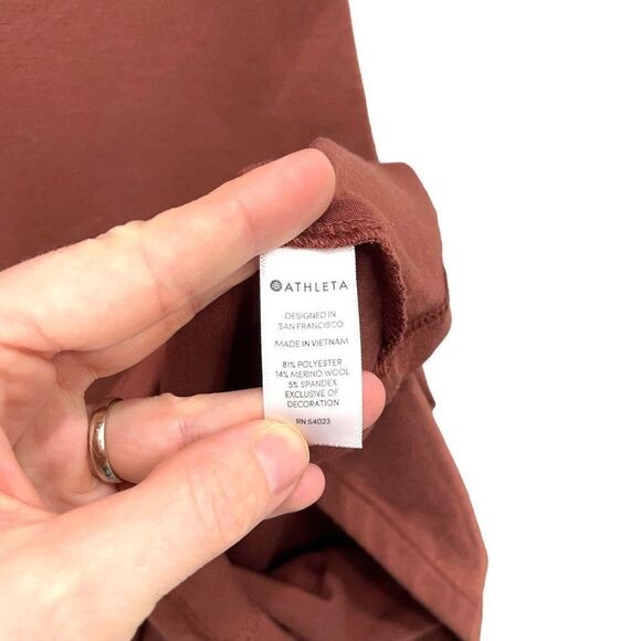 Athleta Industry turtleneck sheath midi dress Size XS Havana Brown rust - Picture 10 of 10